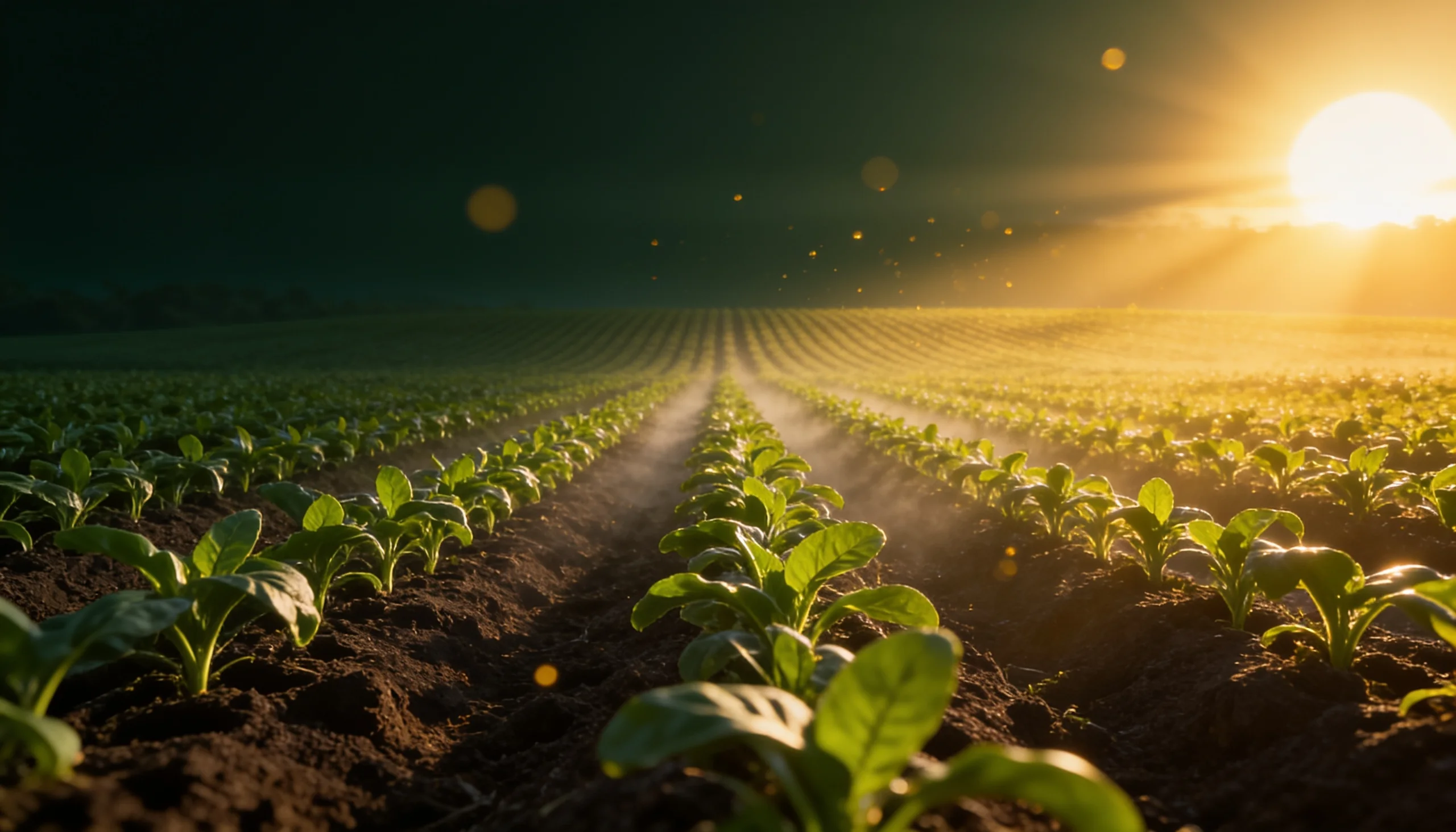 Campo agrícola ao pôr do sol — Penta Organic